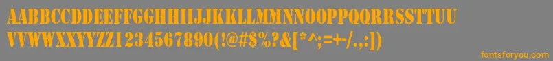 LarchmereCondensed-Schriftart – Orangefarbene Schriften auf grauem Hintergrund