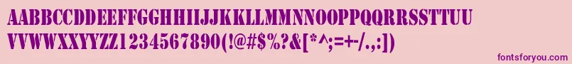 LarchmereCondensed Font – Purple Fonts on Pink Background