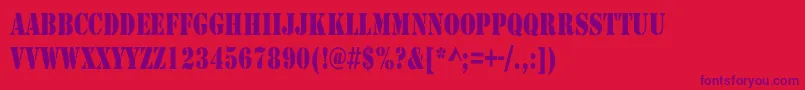 LarchmereCondensed-Schriftart – Violette Schriften auf rotem Hintergrund