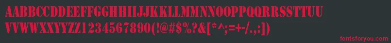 LarchmereCondensed Font – Red Fonts on Black Background