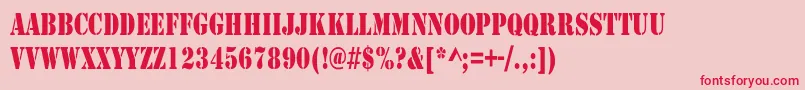 LarchmereCondensed Font – Red Fonts on Pink Background