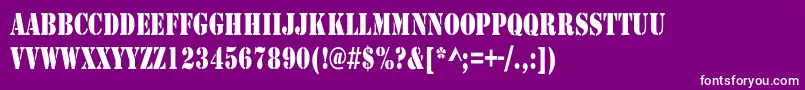LarchmereCondensed-Schriftart – Weiße Schriften auf violettem Hintergrund