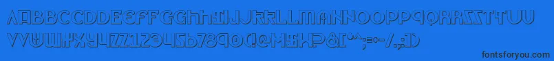 LionheartShadow Font – Black Fonts on Blue Background