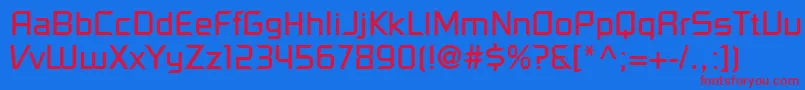 PfelectronicaRegular Font – Red Fonts on Blue Background