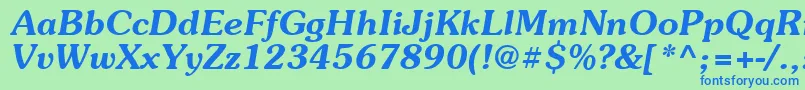 Suevermeer6Demiitalicsh Font – Blue Fonts on Green Background