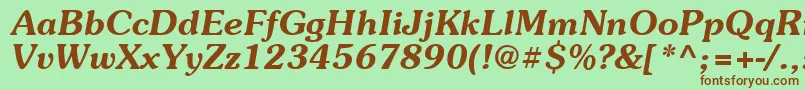 Suevermeer6Demiitalicsh Font – Brown Fonts on Green Background