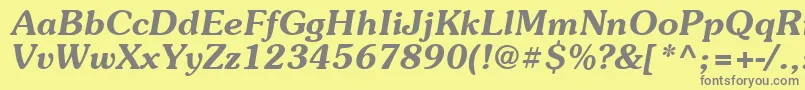 Suevermeer6Demiitalicsh Font – Gray Fonts on Yellow Background