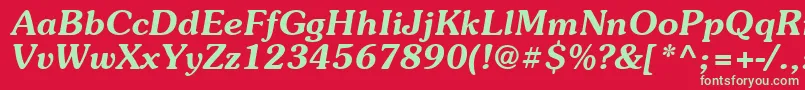 Suevermeer6Demiitalicsh Font – Green Fonts on Red Background