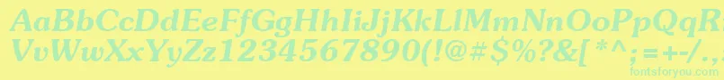 Suevermeer6Demiitalicsh Font – Green Fonts on Yellow Background