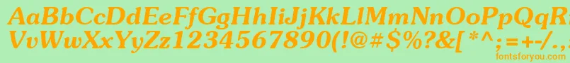 Suevermeer6Demiitalicsh Font – Orange Fonts on Green Background