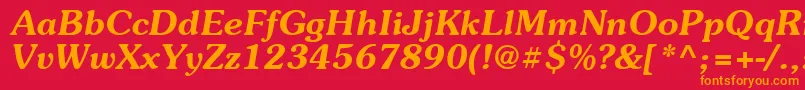 Suevermeer6Demiitalicsh Font – Orange Fonts on Red Background