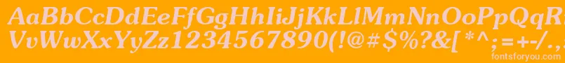 Suevermeer6Demiitalicsh Font – Pink Fonts on Orange Background