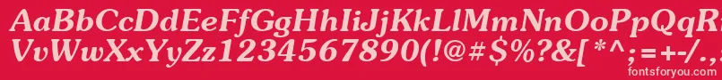 Suevermeer6Demiitalicsh Font – Pink Fonts on Red Background