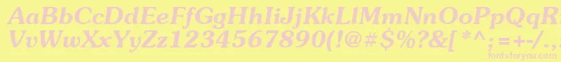 Suevermeer6Demiitalicsh Font – Pink Fonts on Yellow Background