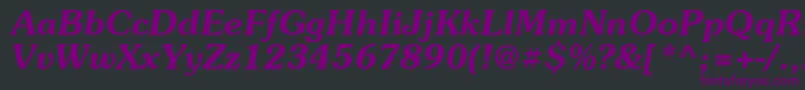 Więcej informacji o czcionce Suevermeer6Demiitalicsh Czcionka Suevermeer6Demiitalicsh – fioletowe czcionki na czarnym tle