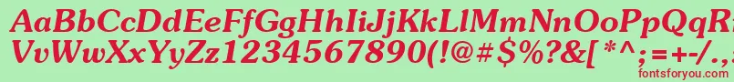 Suevermeer6Demiitalicsh Font – Red Fonts on Green Background