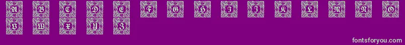 Schmuckinitialen3 Font – Green Fonts on Purple Background