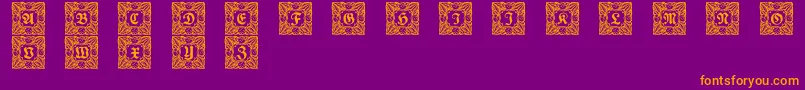 Schmuckinitialen3 Font – Orange Fonts on Purple Background