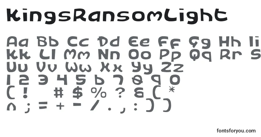 Schriftart KingsRansomLight – Alphabet, Zahlen, spezielle Symbole
