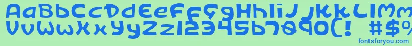 KingsRansomLight-Schriftart – Blaue Schriften auf grünem Hintergrund