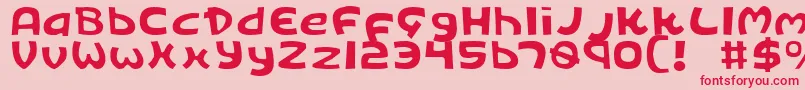 Fonte KingsRansomLight – fontes vermelhas em um fundo rosa