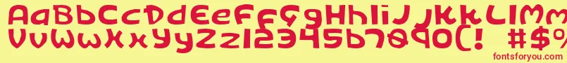 KingsRansomLight Font – Red Fonts on Yellow Background