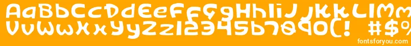 KingsRansomLight-fontti – valkoiset fontit oranssilla taustalla