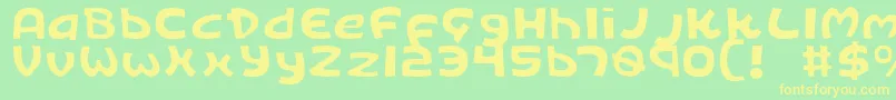 KingsRansomLight-Schriftart – Gelbe Schriften auf grünem Hintergrund