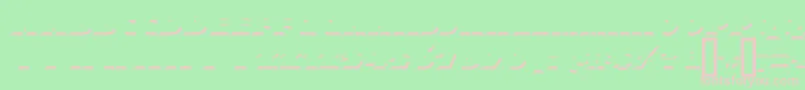 XylitolDown-fontti – vaaleanpunaiset fontit vihreällä taustalla