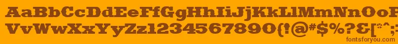 Saddlebag Font – Brown Fonts on Orange Background