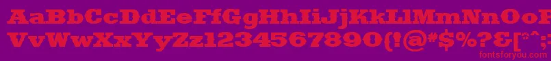 Saddlebag Font – Red Fonts on Purple Background