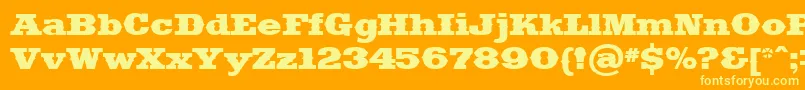 Saddlebag Font – Yellow Fonts on Orange Background