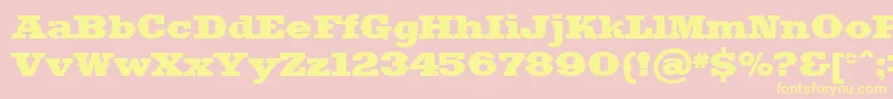 Saddlebag Font – Yellow Fonts on Pink Background