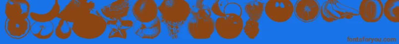 AnAppleADayFruitFont Font – Brown Fonts on Blue Background