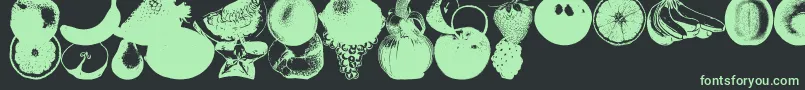 Czcionka AnAppleADayFruitFont – zielone czcionki na czarnym tle