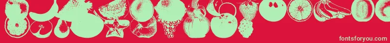 AnAppleADayFruitFont Font – Green Fonts on Red Background