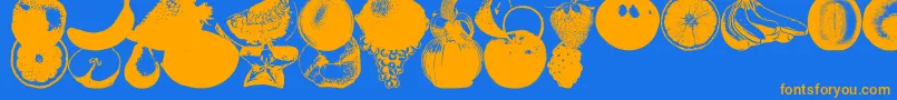 AnAppleADayFruitFont Font – Orange Fonts on Blue Background