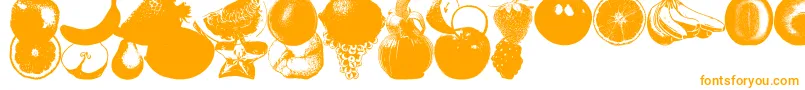 Police AnAppleADayFruitFont – polices orange sur fond blanc