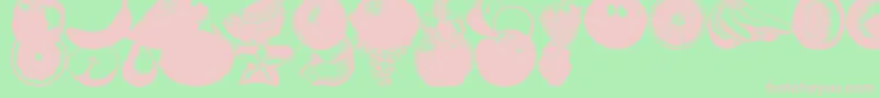 AnAppleADayFruitFont-fontti – vaaleanpunaiset fontit vihreällä taustalla