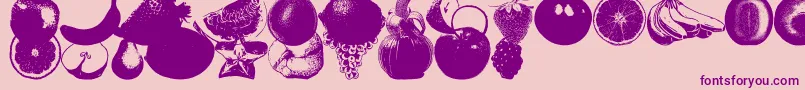 AnAppleADayFruitFont-Schriftart – Violette Schriften auf rosa Hintergrund