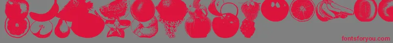 Шрифт AnAppleADayFruitFont – красные шрифты на сером фоне