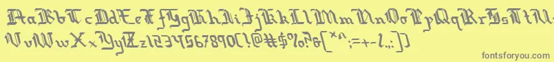 Redcoatleft-Schriftart – Graue Schriften auf gelbem Hintergrund