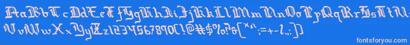 Redcoatleft Font – Pink Fonts on Blue Background