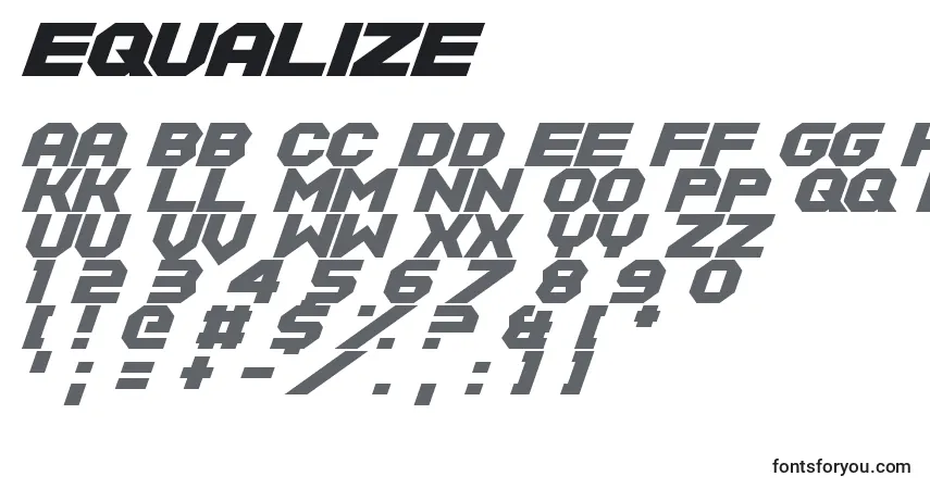 Czcionka Equalize – alfabet, cyfry, specjalne znaki