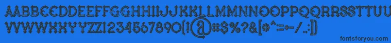 Шрифт Bluenorthinlinegrunge – чёрные шрифты на синем фоне