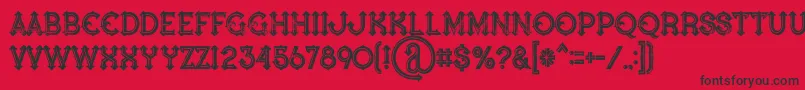 Bluenorthinlinegrunge-fontti – mustat fontit punaisella taustalla