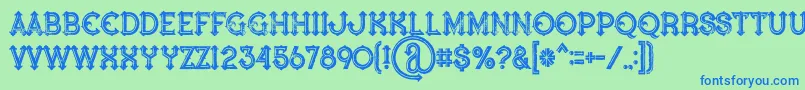 Bluenorthinlinegrunge Font – Blue Fonts on Green Background