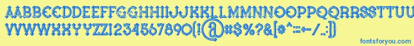 Bluenorthinlinegrunge Font – Blue Fonts on Yellow Background