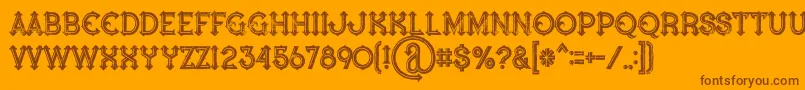 Fonte Bluenorthinlinegrunge – fontes marrons em um fundo laranja