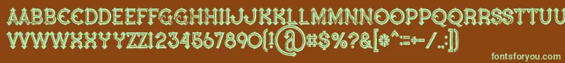 Bluenorthinlinegrunge Font – Green Fonts on Brown Background